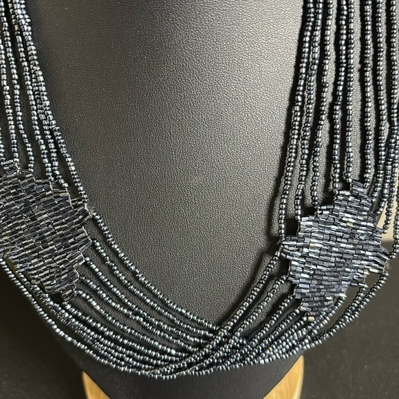 Vintage Long Seed Bead Boho Shimmer Necklace Flapper Victorian​​ - Picture 2 of 7